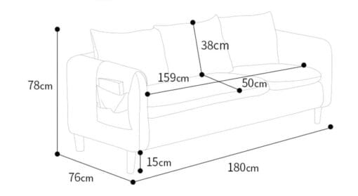 Ghế sofa gia đình bọc nỉ cao cấp GHS-8373