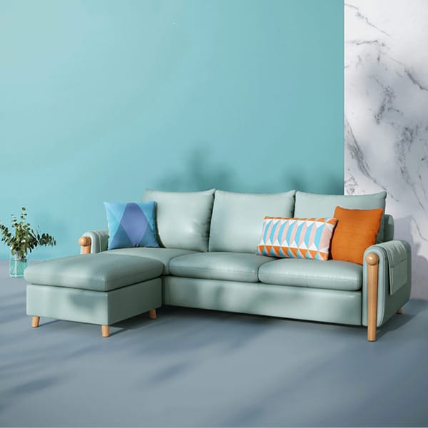 Sofa bọc da cao cấp phong cách Bắc Âu GHS-8386